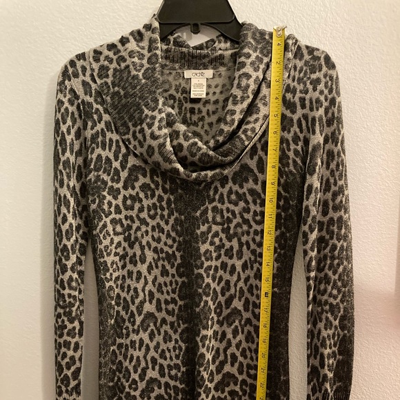 LAST DAY! Cache Leopard Print Glittery Cowl-Neck Sweater - Picture 5 of 6